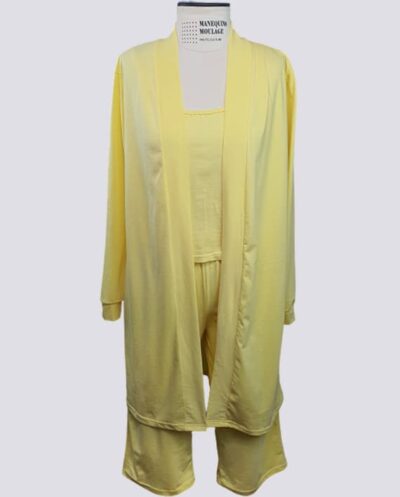 Kit Completo de Molde de Conjunto de Pijama com Cardigan Feminino – Malha – Tam.PP ao XXG